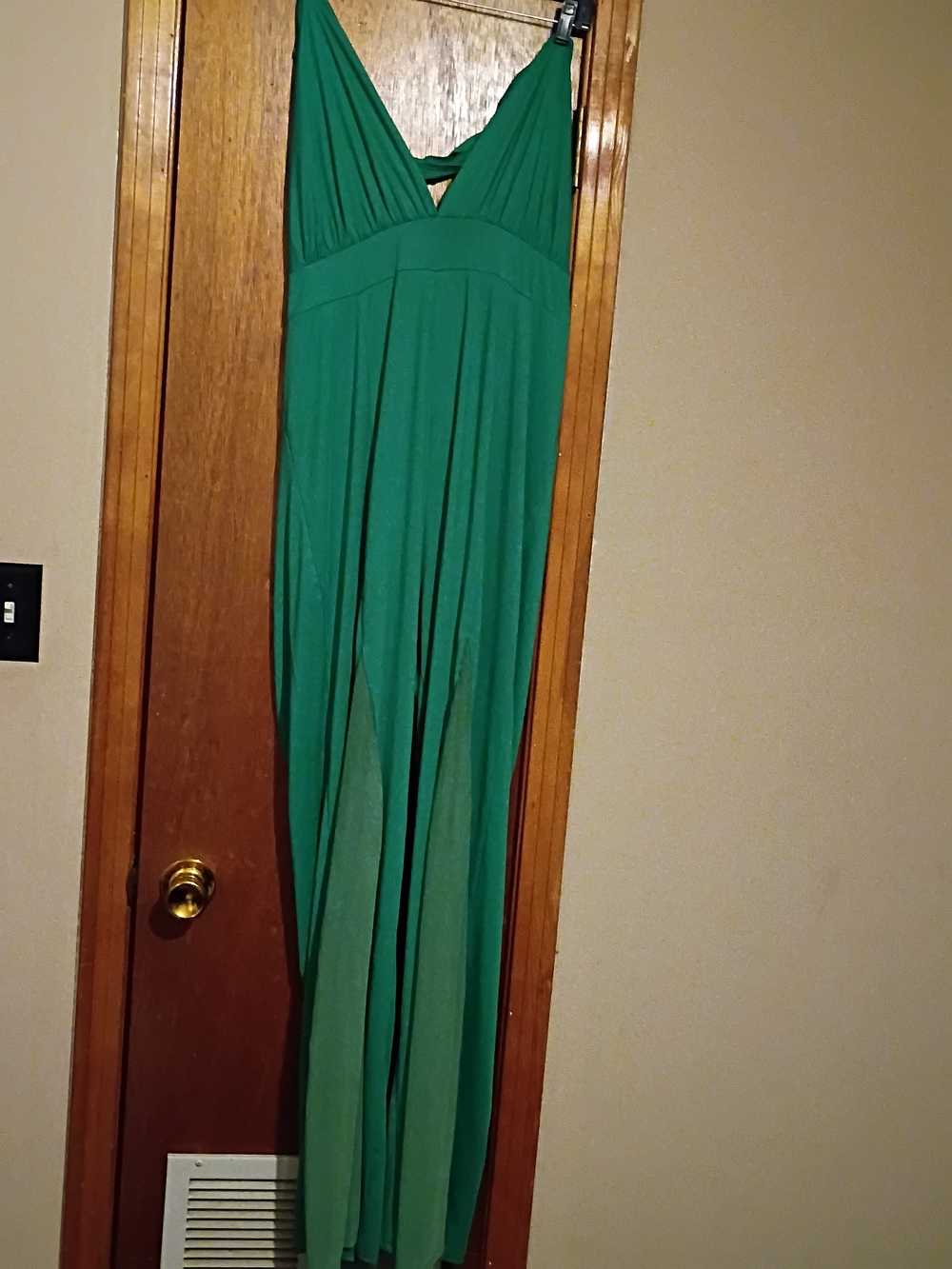 SHEIN Green V-Neck Maxi Dress